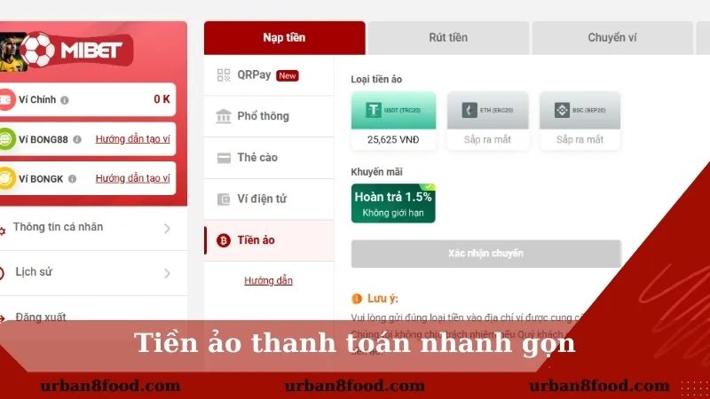 Quy trình nạp tiền Mibet từng bước dễ hiểu