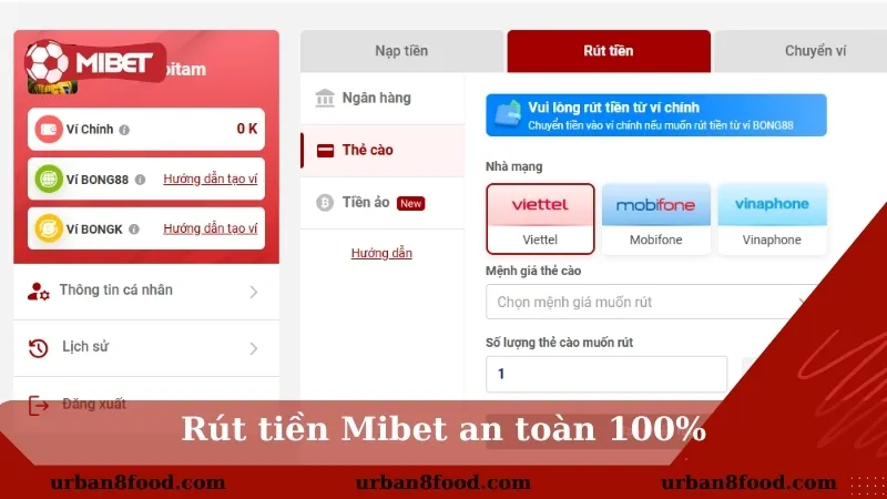 Hướng dẫn rút tiền qua thẻ cào điện thoại